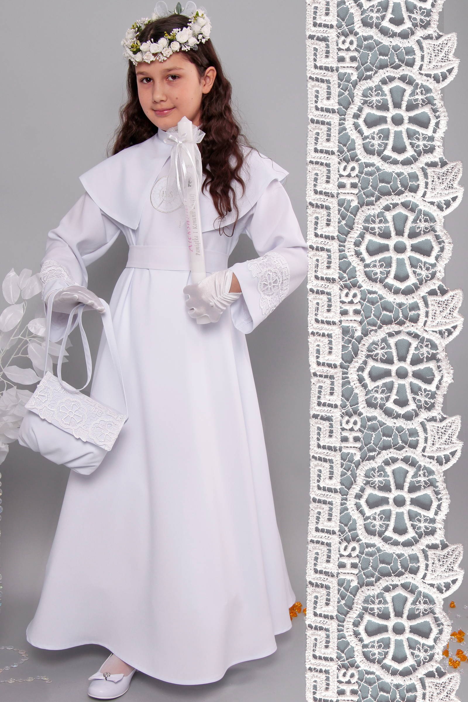 Aube de Communion avec guipure 13/UK-RS - obraz 1