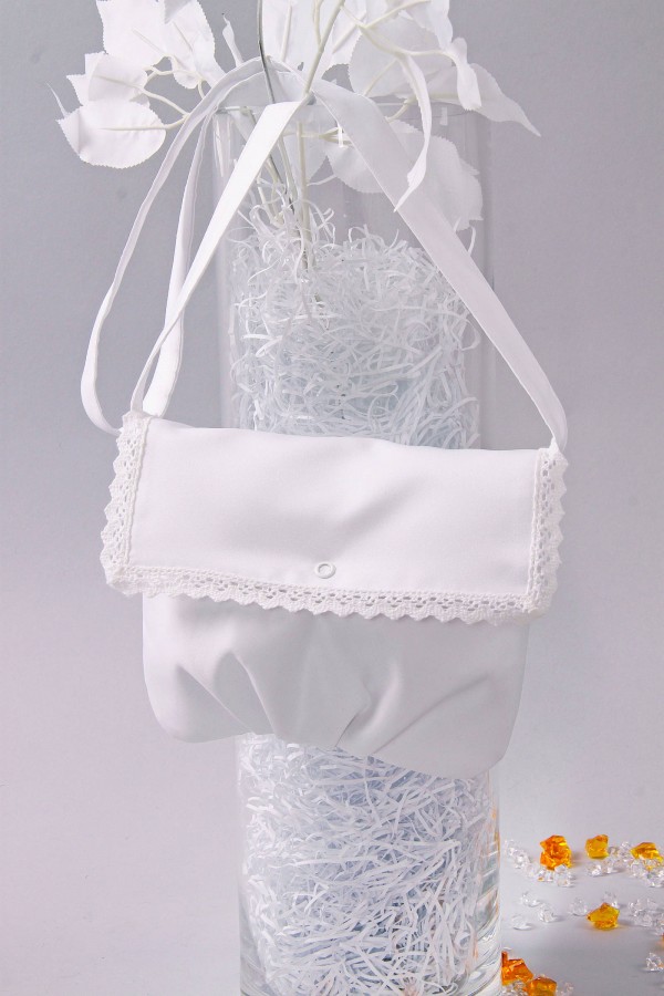 Pochette de communion avec ceinture en satin UK-Tps9 Pochette de communion avec ceinture en satin UK-Tps9 - obraz 1