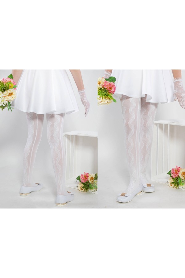 Collants élégants de communion - Olive réconfortante - obraz 2