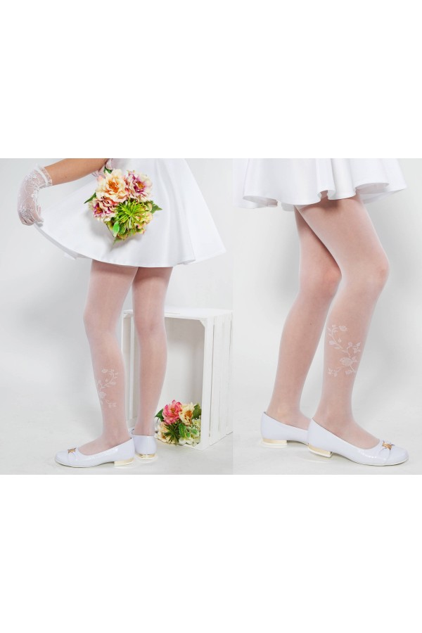 Elegant communion tights - Patricia motif 3 - obraz 2