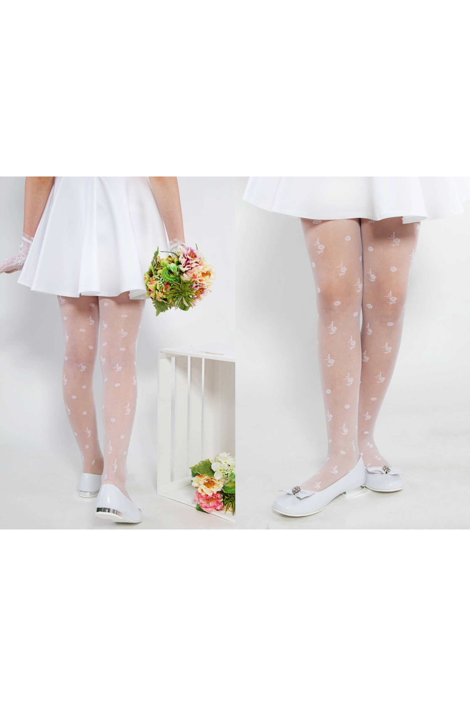 Elegant communion tights - Patricia motif 4 - obraz 3