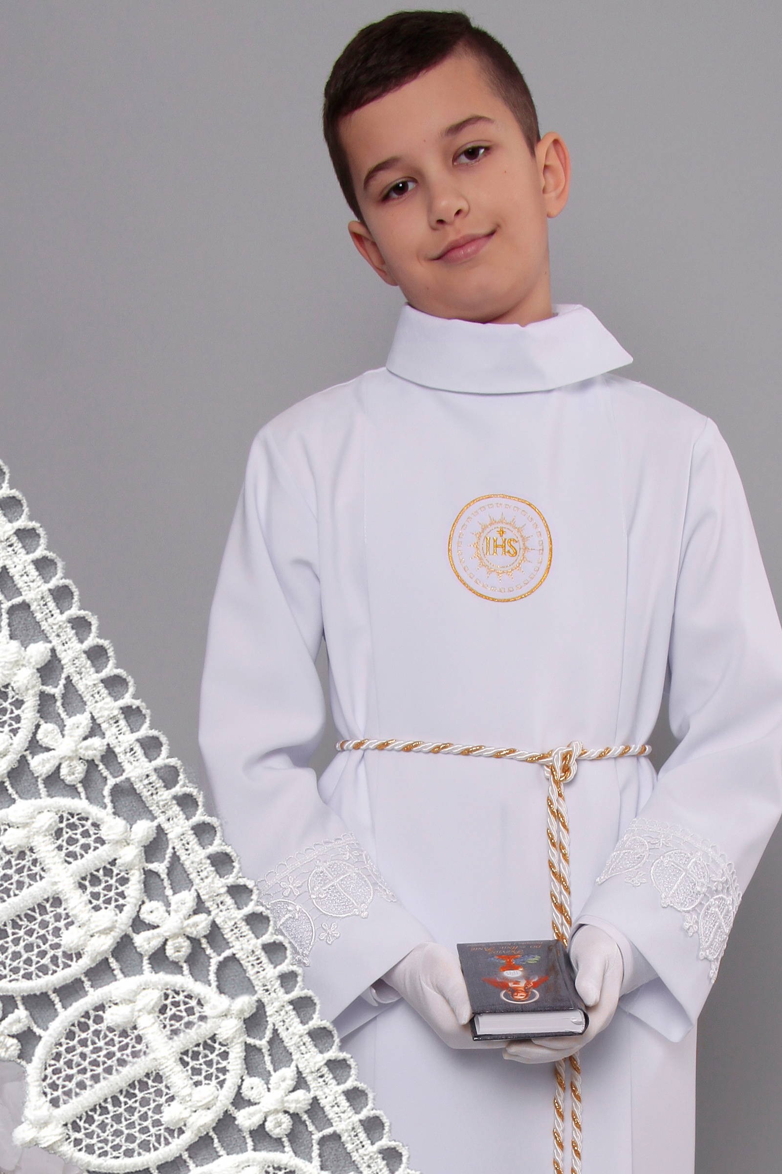 Aube de communion avec guipure 18/UK-K - obraz 0