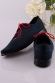 Chaussures de communion UK-013 - nubuck bleu marine - obraz 4