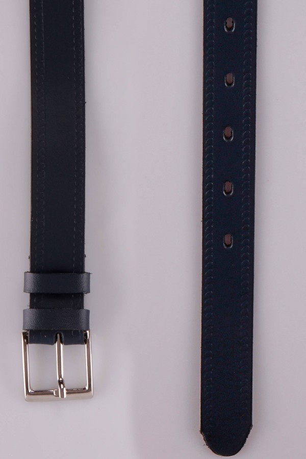 Ceinture pour pantalon de communion - cuir bleu marine Ceinture pour pantalon de communion - cuir bleu marine - obraz 3