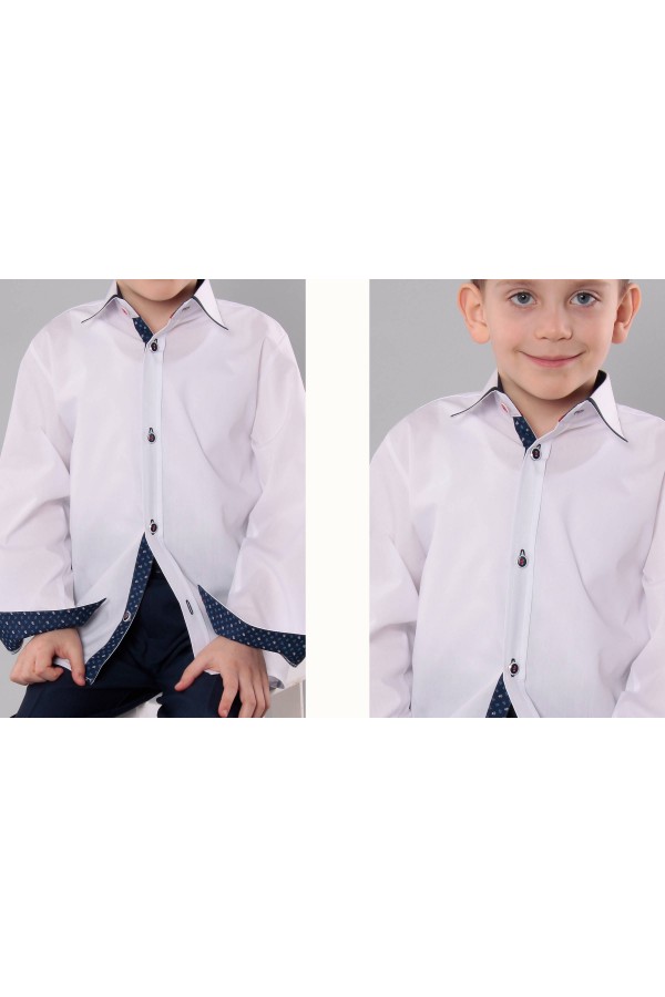 Chemise de communion à col avec ceinture UK-4/Ks - obraz 3
