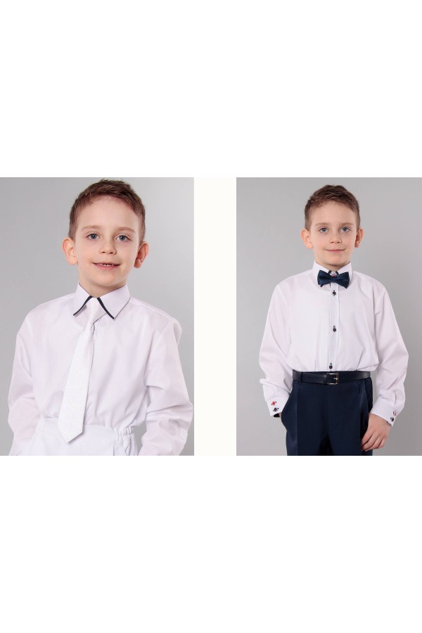 Chemise de communion à col avec ceinture UK-4/Ks - obraz 4