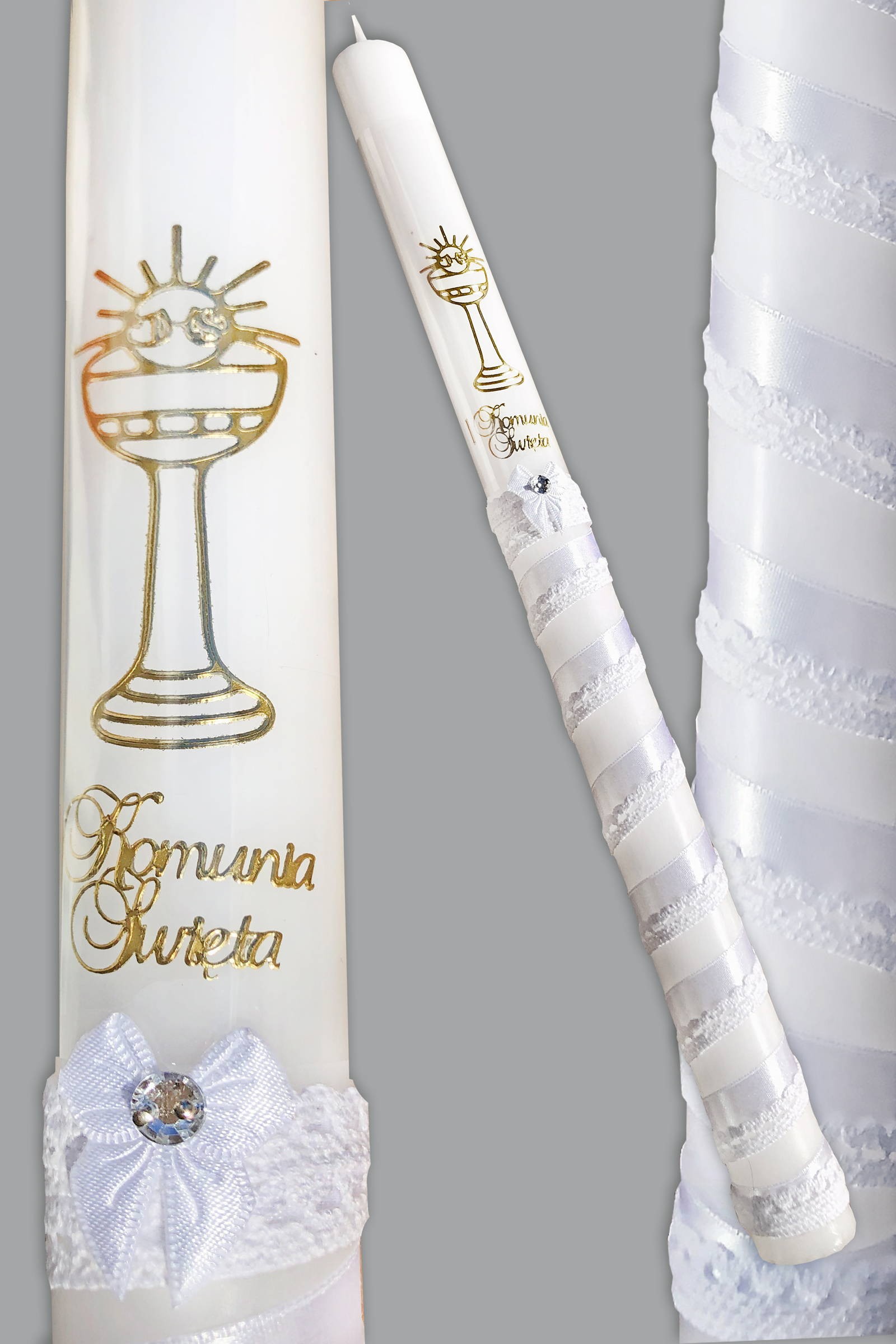 Communion candle UK-SW-Gold and ribbon Communion candle UK-SW-Gold and ribbon - obraz 0