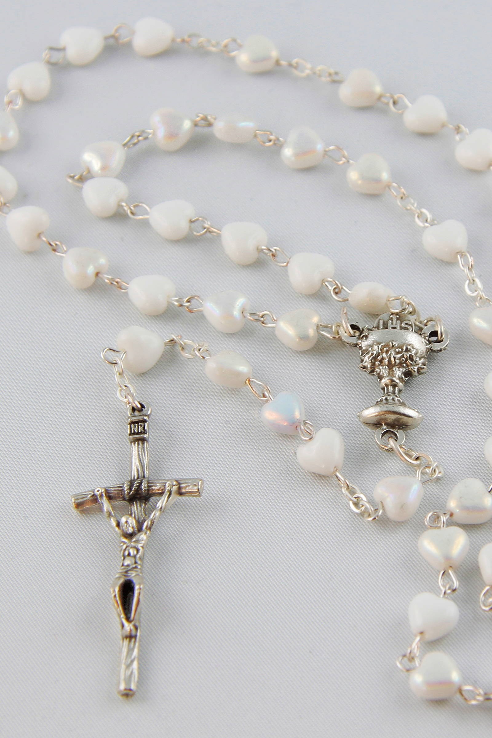 Communion rosary - heart white UK-SB Communion rosary - heart white UK-SB - obraz 0