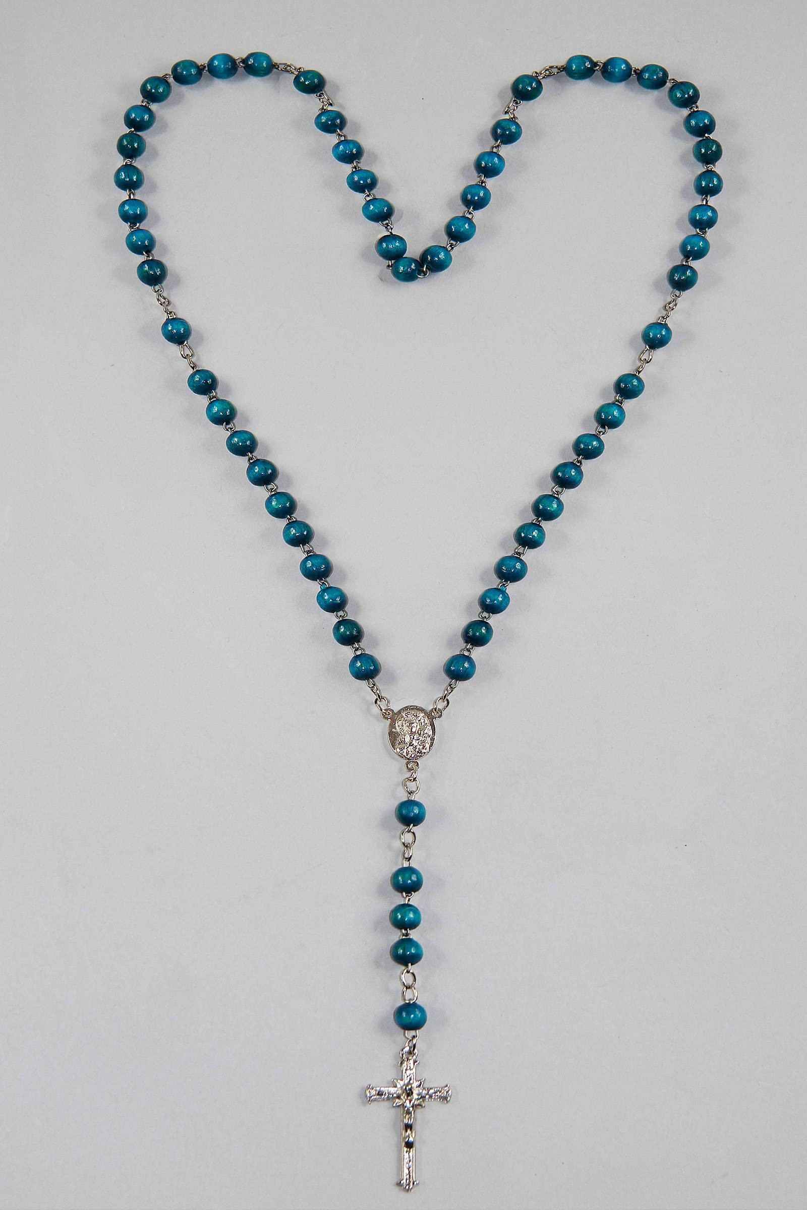 Chapelet de communion - bleu en bois FR-DN Chapelet de communion - bleu en bois FR-DN - obraz 1