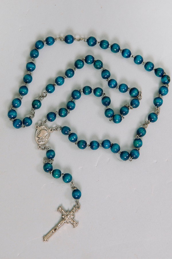 Chapelet de communion - bleu en bois FR-DN Chapelet de communion - bleu en bois FR-DN - obraz 2