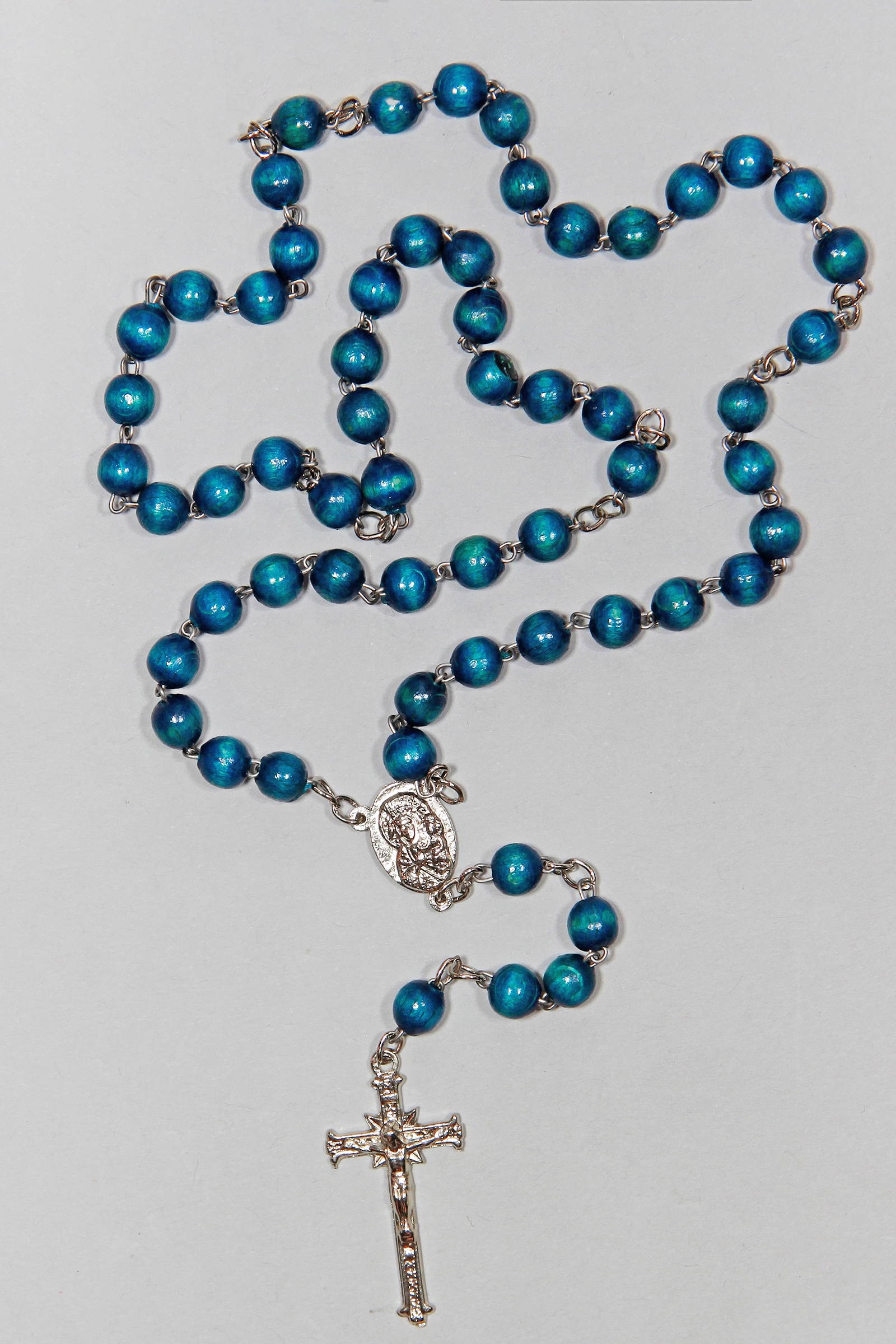 Chapelet de communion - bleu en bois FR-DN Chapelet de communion - bleu en bois FR-DN - obraz 4