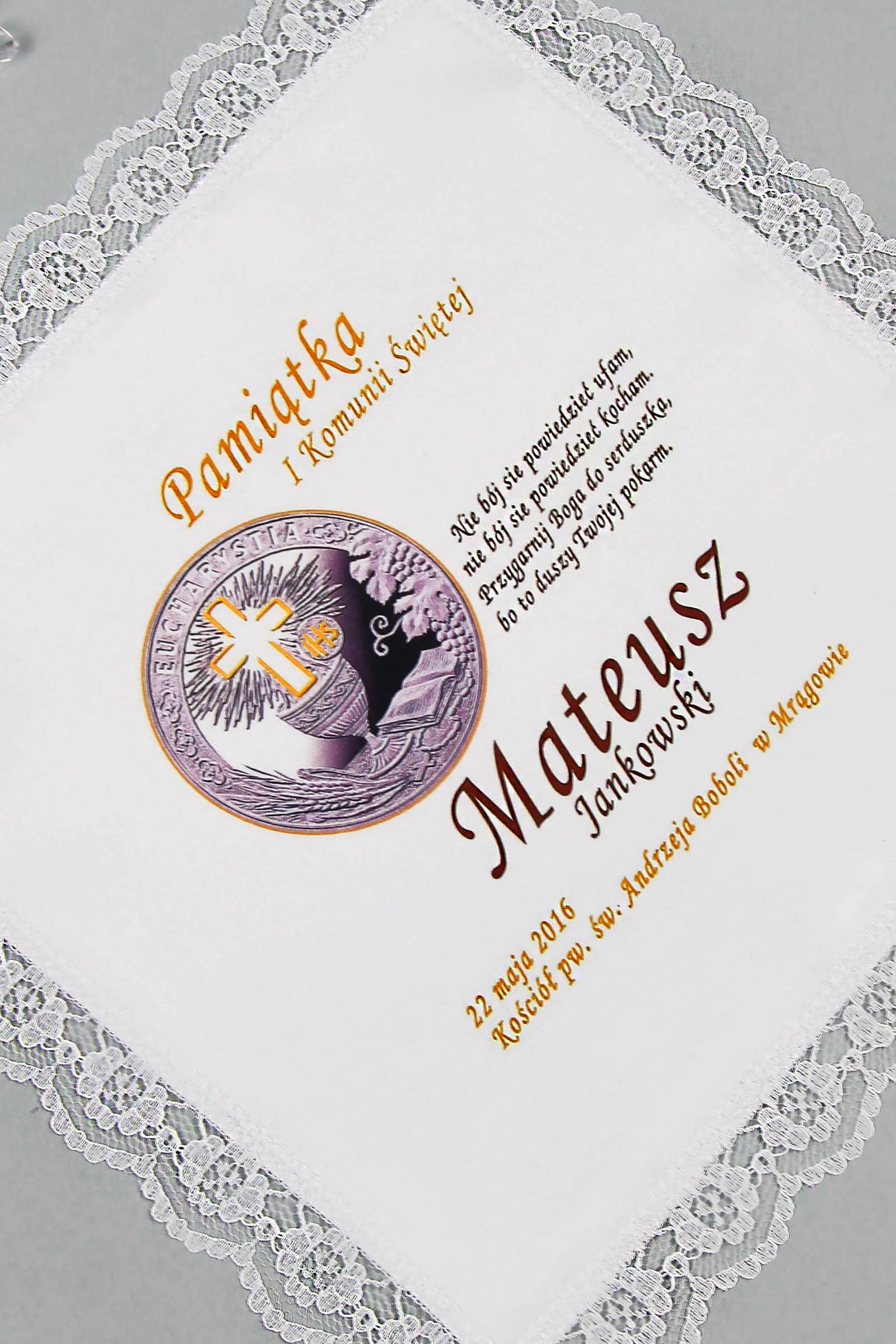 Mouchoir de communion avec graphique personnalisé UK-CHGI 1 Mouchoir de communion avec graphique personnalisé UK-CHGI 1 - obraz 0