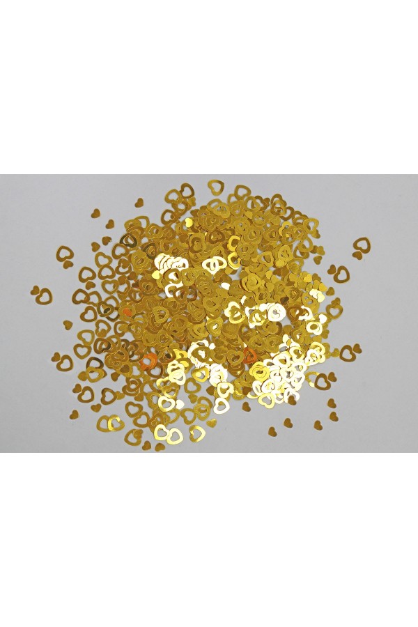 Décorations de table de communion - confettis cœurs dorés - obraz 1