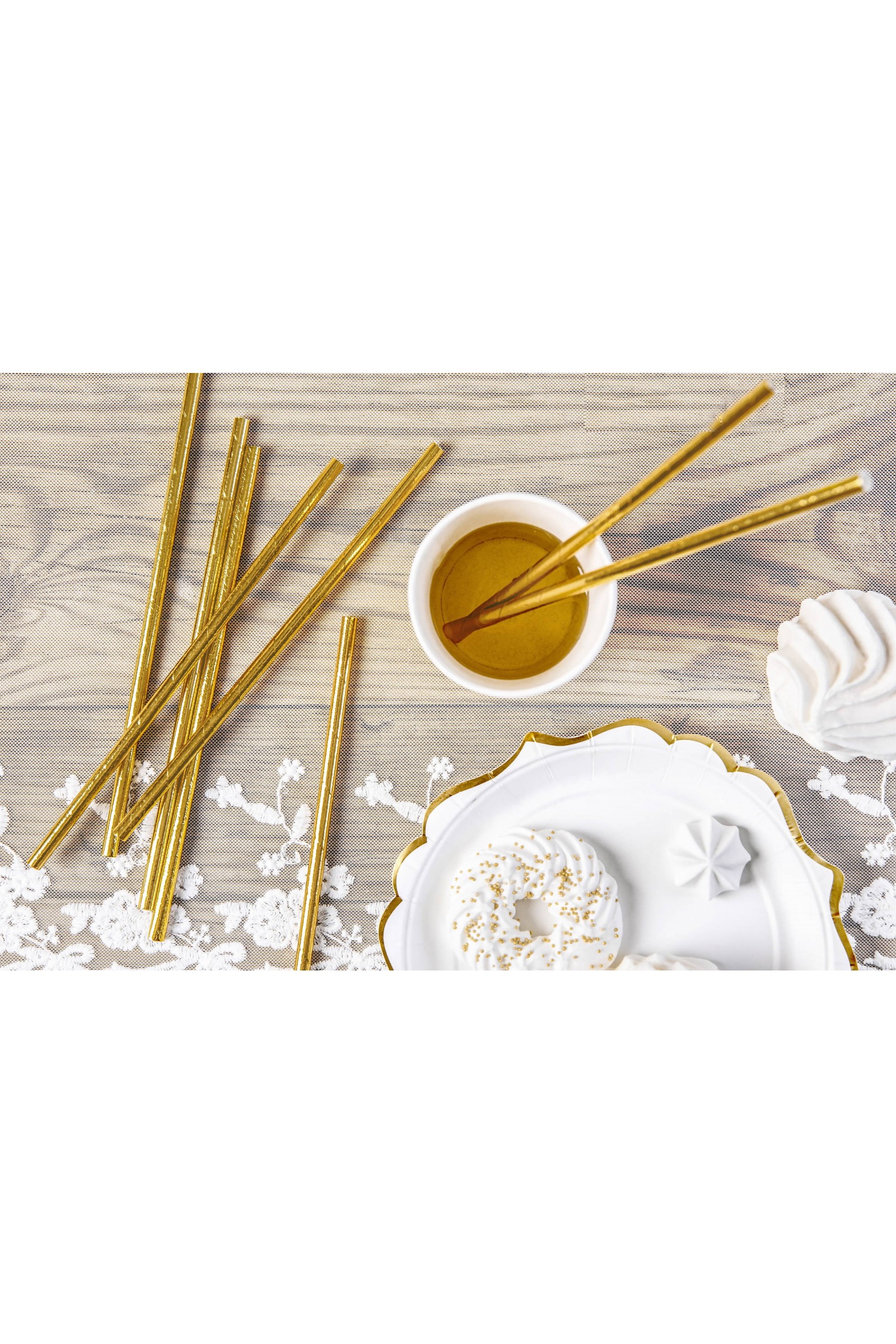 Communion decorations - golden straws - obraz 1