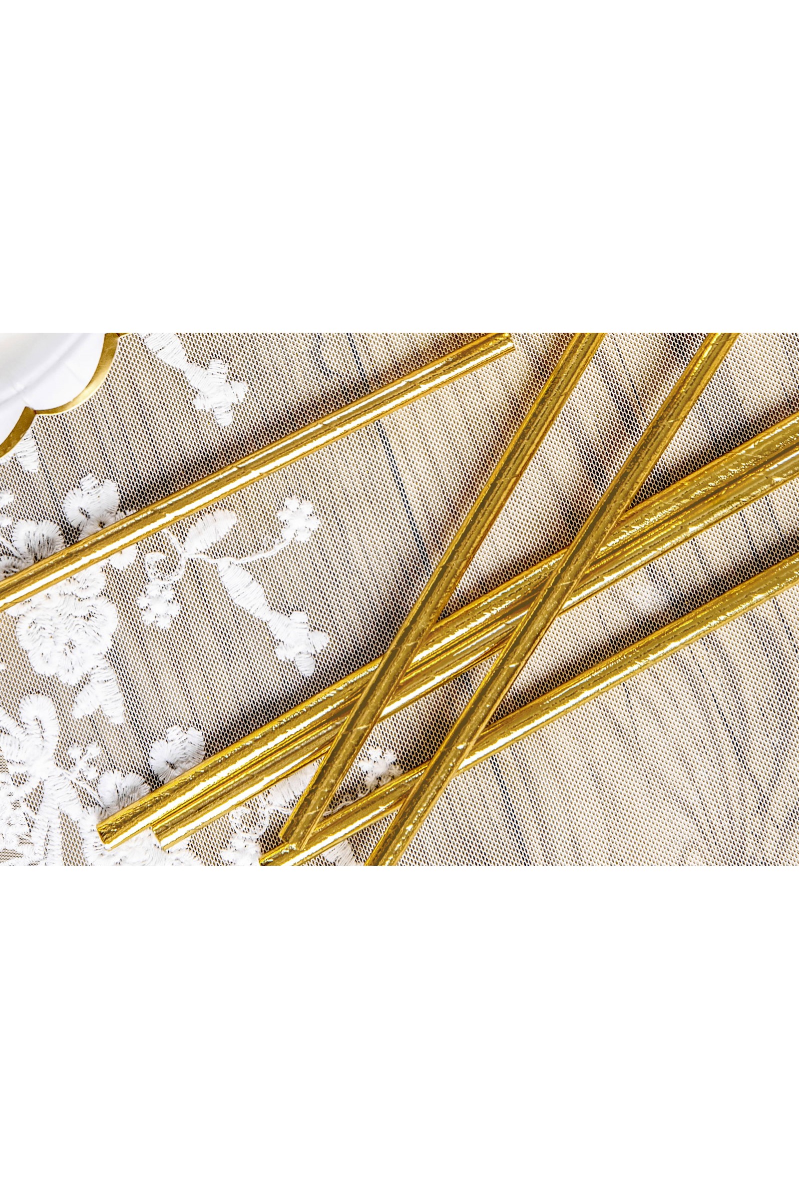 Communion decorations - golden straws - obraz 2