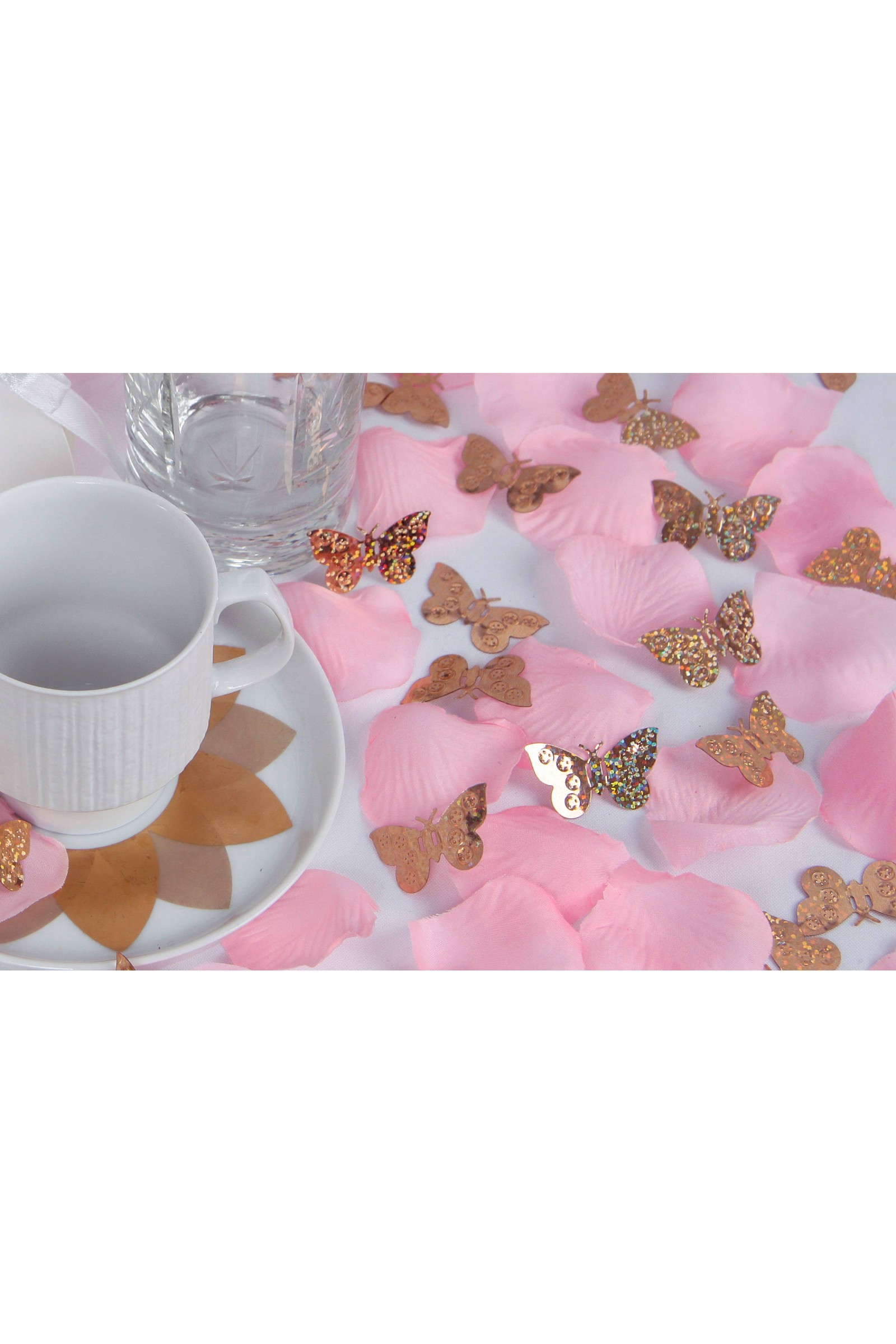 Communion table decorations - butterflies and rose petals set - obraz 1