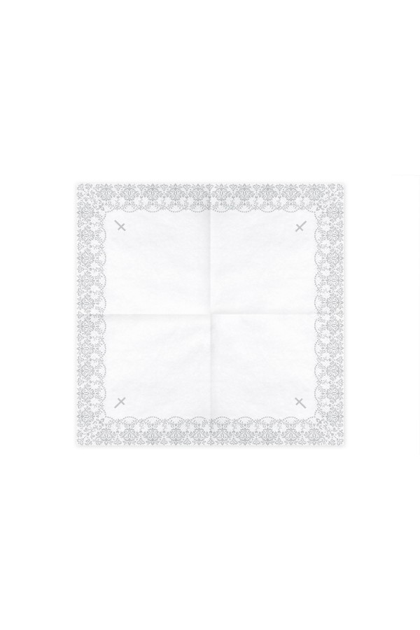Communion napkins 7 - silver lace motif - obraz 3