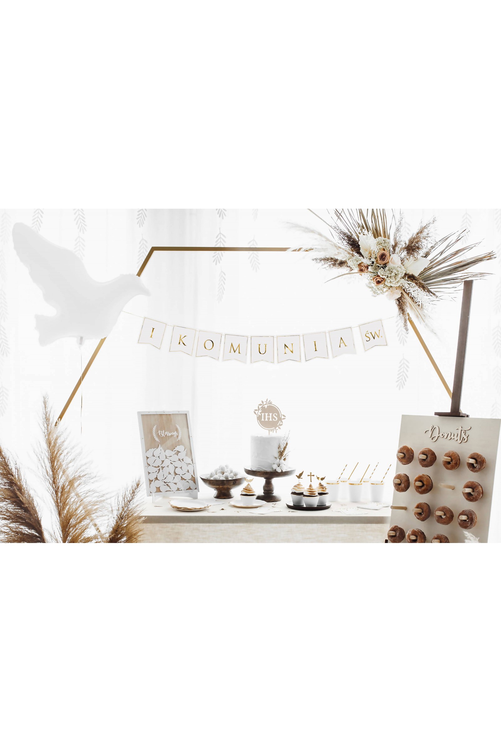 Communion garland - golden letters Communion garland - golden letters - obraz 1