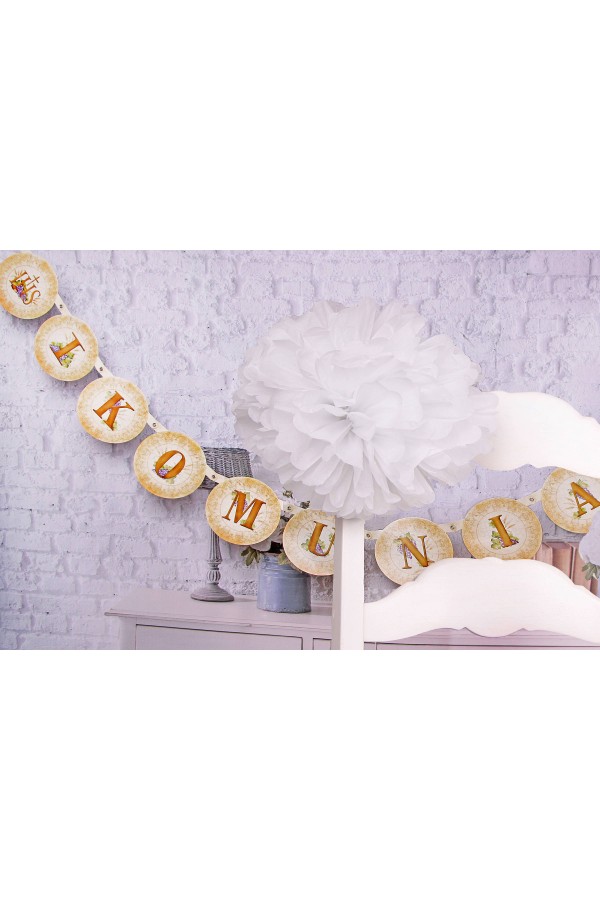 Communion chair ornament made of paper - white Communion chair ornament made of paper - white - obraz 2