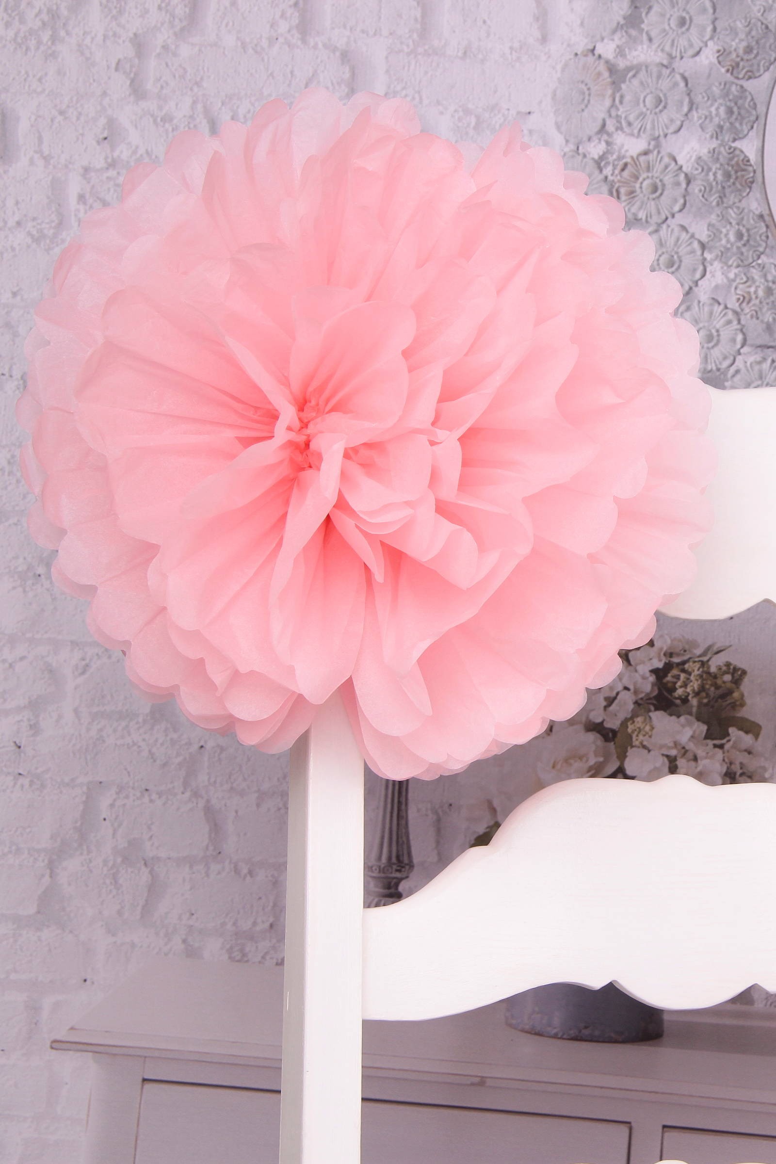 Ornement de chaise de communion en papier - rose - obraz 0