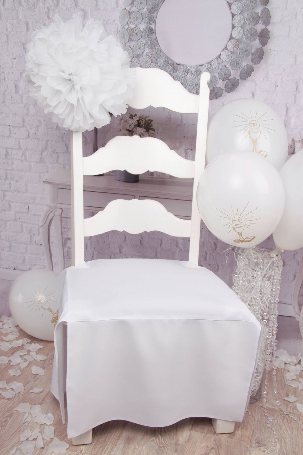 Communion chair ornament made of paper - white Communion chair ornament made of paper - white - obraz 1