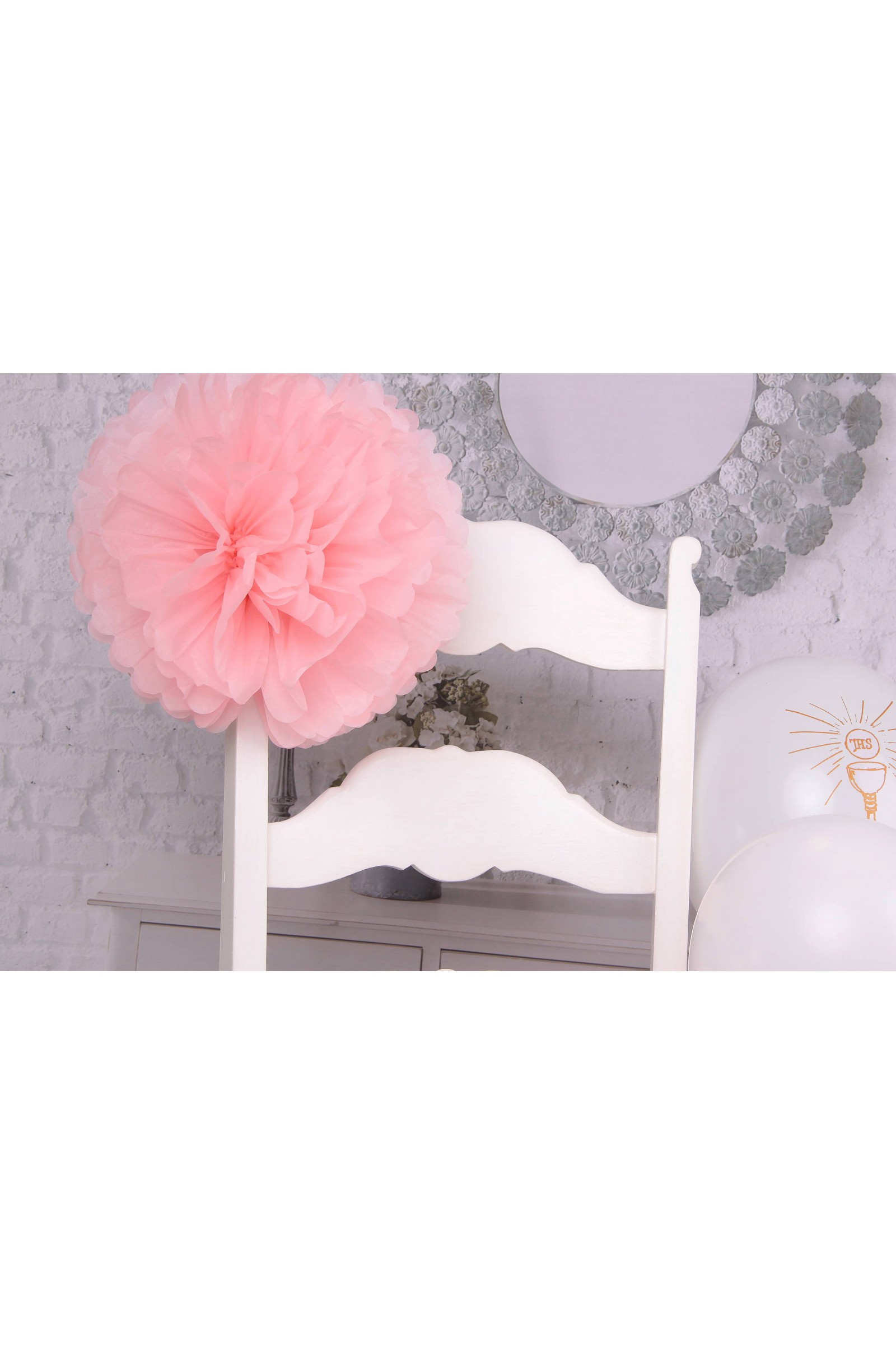 Ornement de chaise de communion en papier - rose - obraz 2