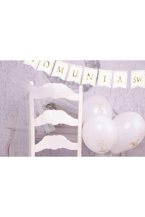 Ornement en tulle pour chaise de communion - blanc Ornement en tulle pour chaise de communion - blanc - obraz 3