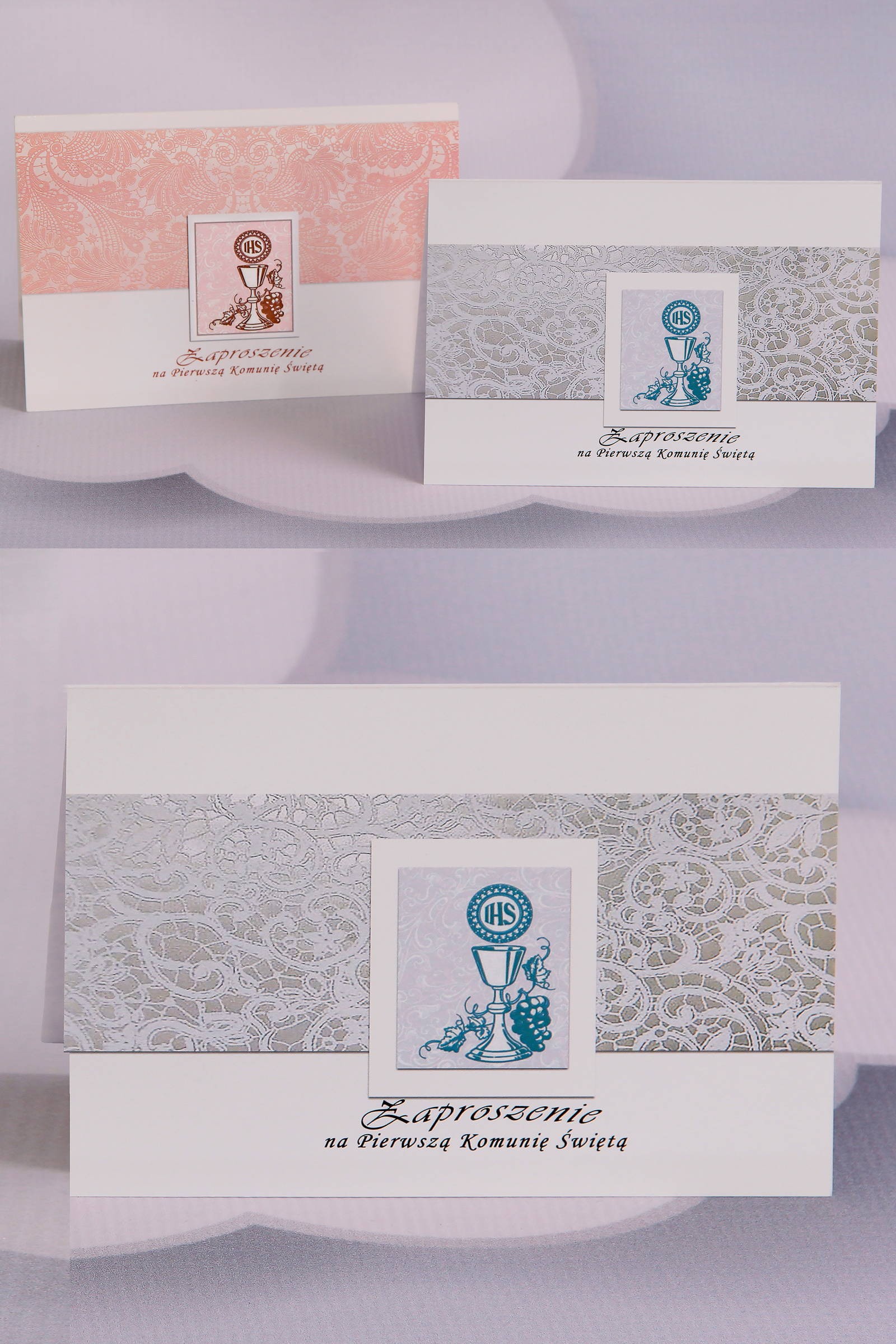 Invitations de communion populaires personnalisées - Dentelle 1 (b,c) Invitations de communion populaires personnalisées - Dentelle 1 (b,c) - obraz 1