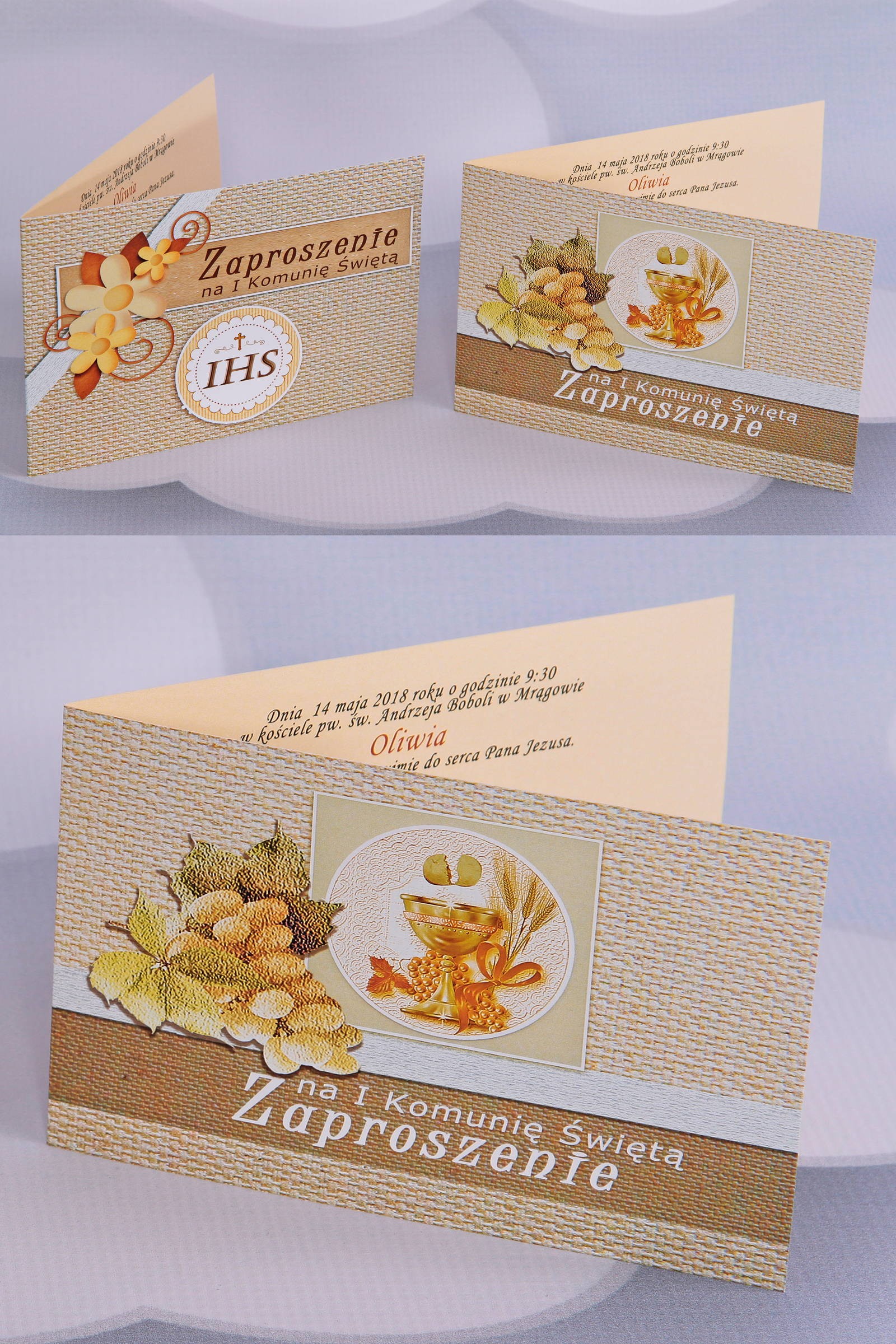 Invitations de communion populaires personnalisées - Toile 2 (a,d) Invitations de communion populaires personnalisées - Toile 2 (a,d) - obraz 0