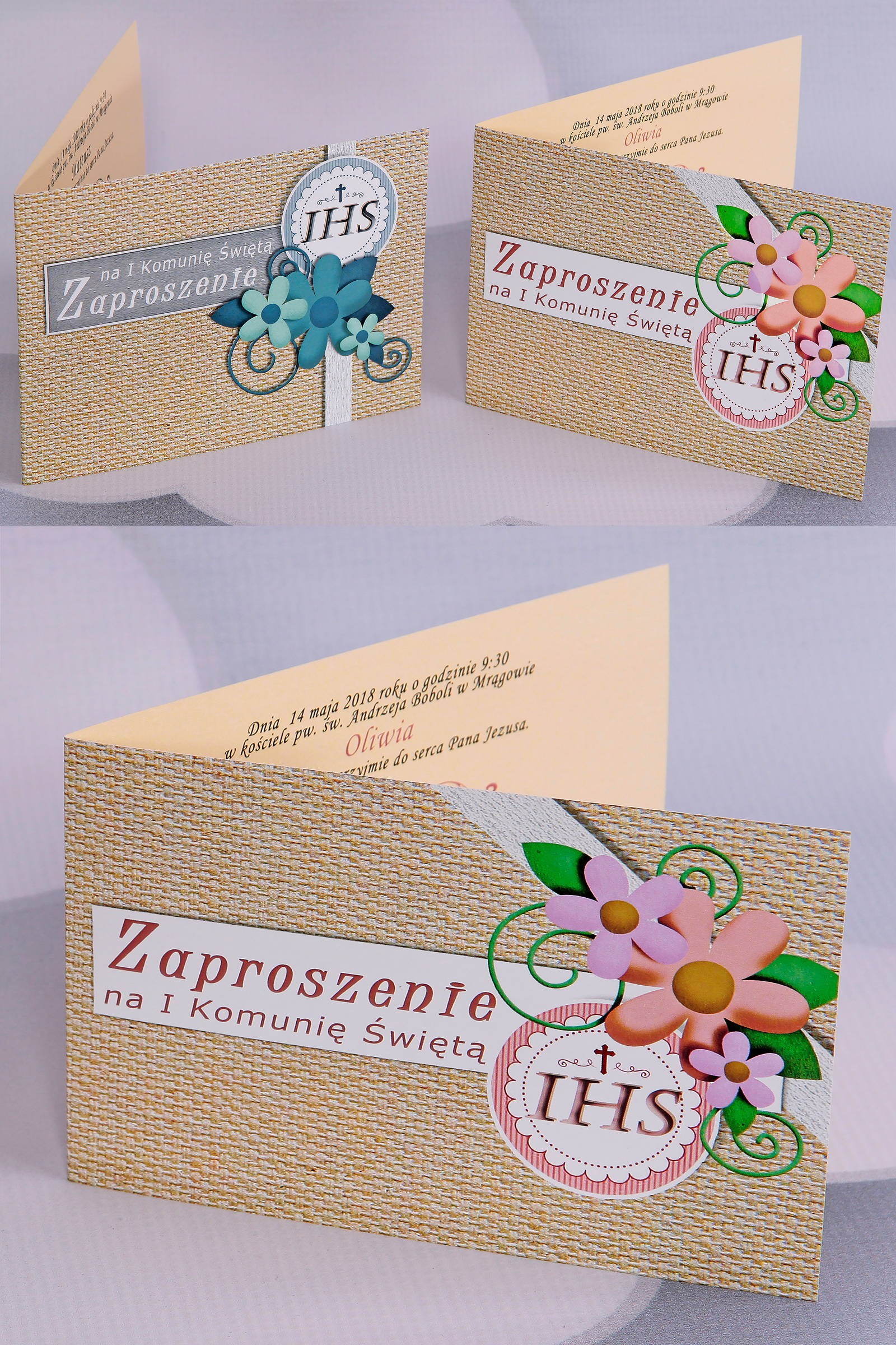 Invitations de communion populaires personnalisées - Toile 2 (b,c) Invitations de communion populaires personnalisées - Toile 2 (b,c) - obraz 0