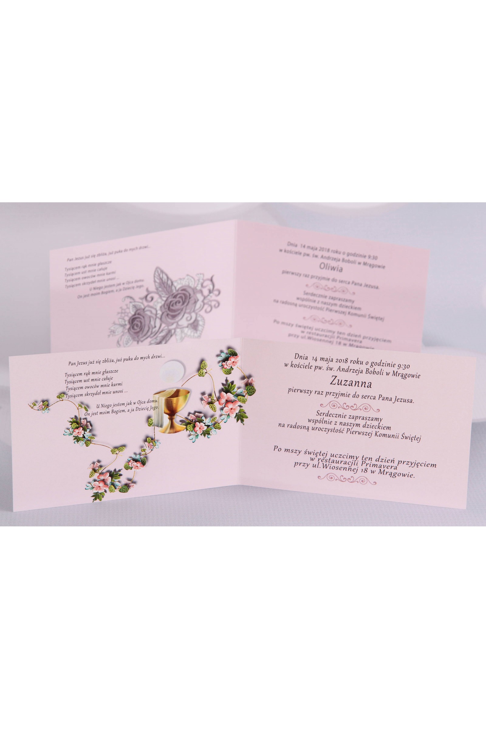 Personalized popular communion invitations - Satin 3 (a,b) Personalized popular communion invitations - Satin 3 (a,b) - obraz 3