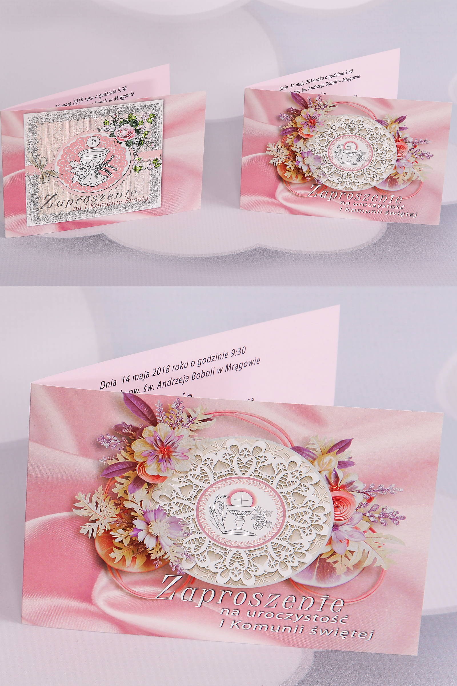 Invitations de communion populaires personnalisées - Satin 3 (c,d) Invitations de communion populaires personnalisées - Satin 3 (c,d) - obraz 0