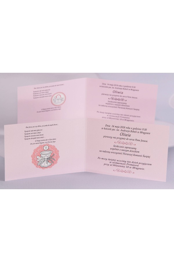 Invitations de communion populaires personnalisées - Satin 3 (c,d) Invitations de communion populaires personnalisées - Satin 3 (c,d) - obraz 3