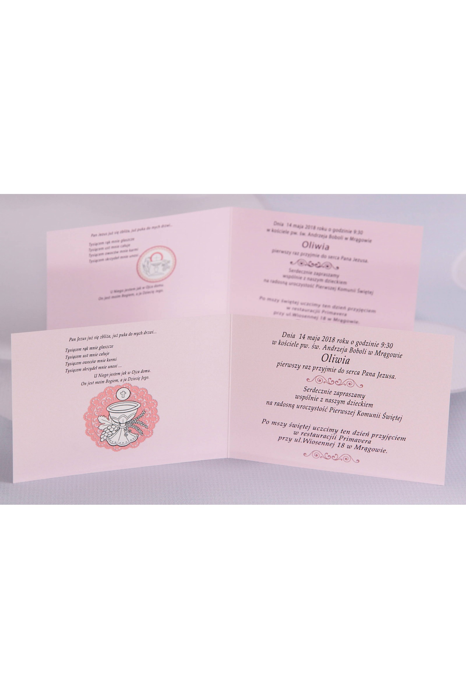 Invitations de communion populaires personnalisées - Satin 3 (c,d) Invitations de communion populaires personnalisées - Satin 3 (c,d) - obraz 3