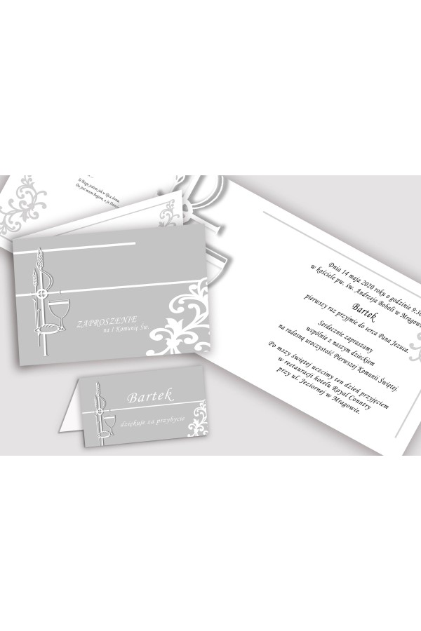 Invitations de communion personnalisées et vignettes - Élégance blanche Invitations de communion personnalisées et vignettes - Élégance blanche - obraz 1