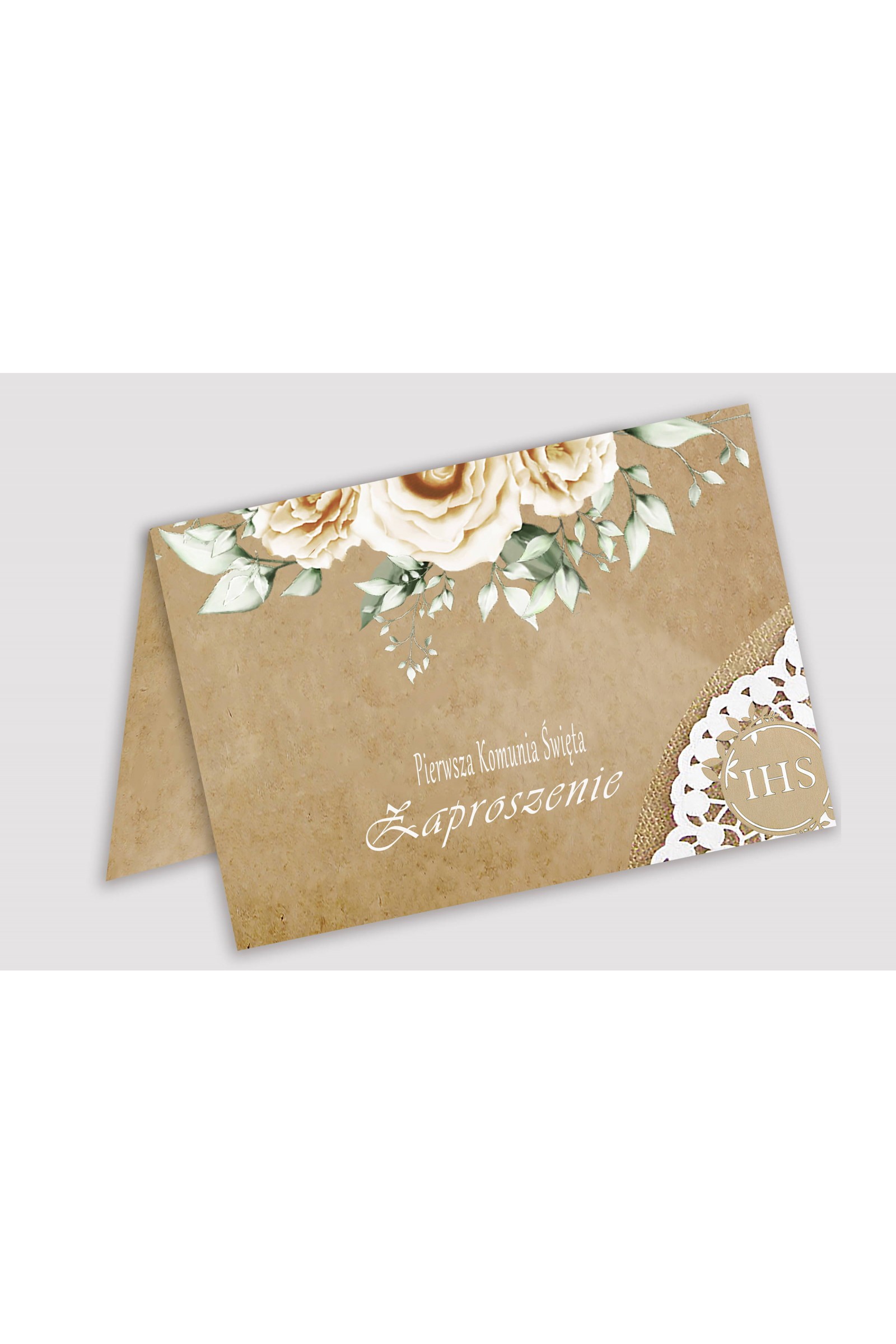 Personalized communion invitations from sets - Parchment beige Personalized communion invitations from sets - Parchment beige - obraz 1