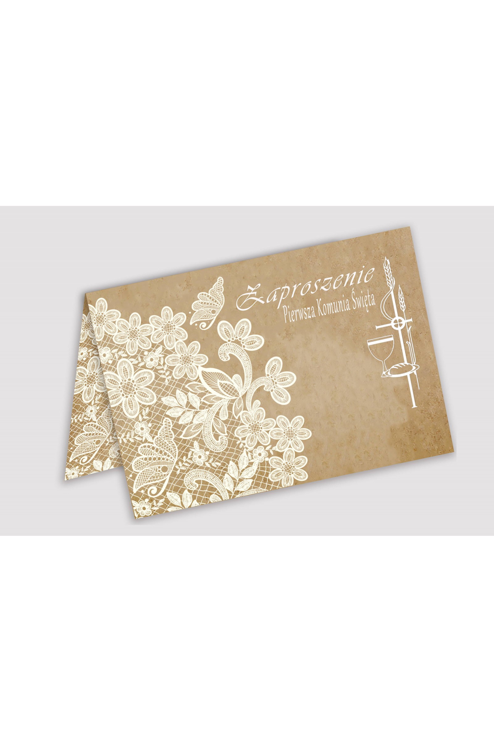 Invitations personnalisées pour la communion à partir de sets - Papillon sur parchemin Invitations personnalisées pour la communion à partir de sets - Papillon sur parchemin - obraz 1
