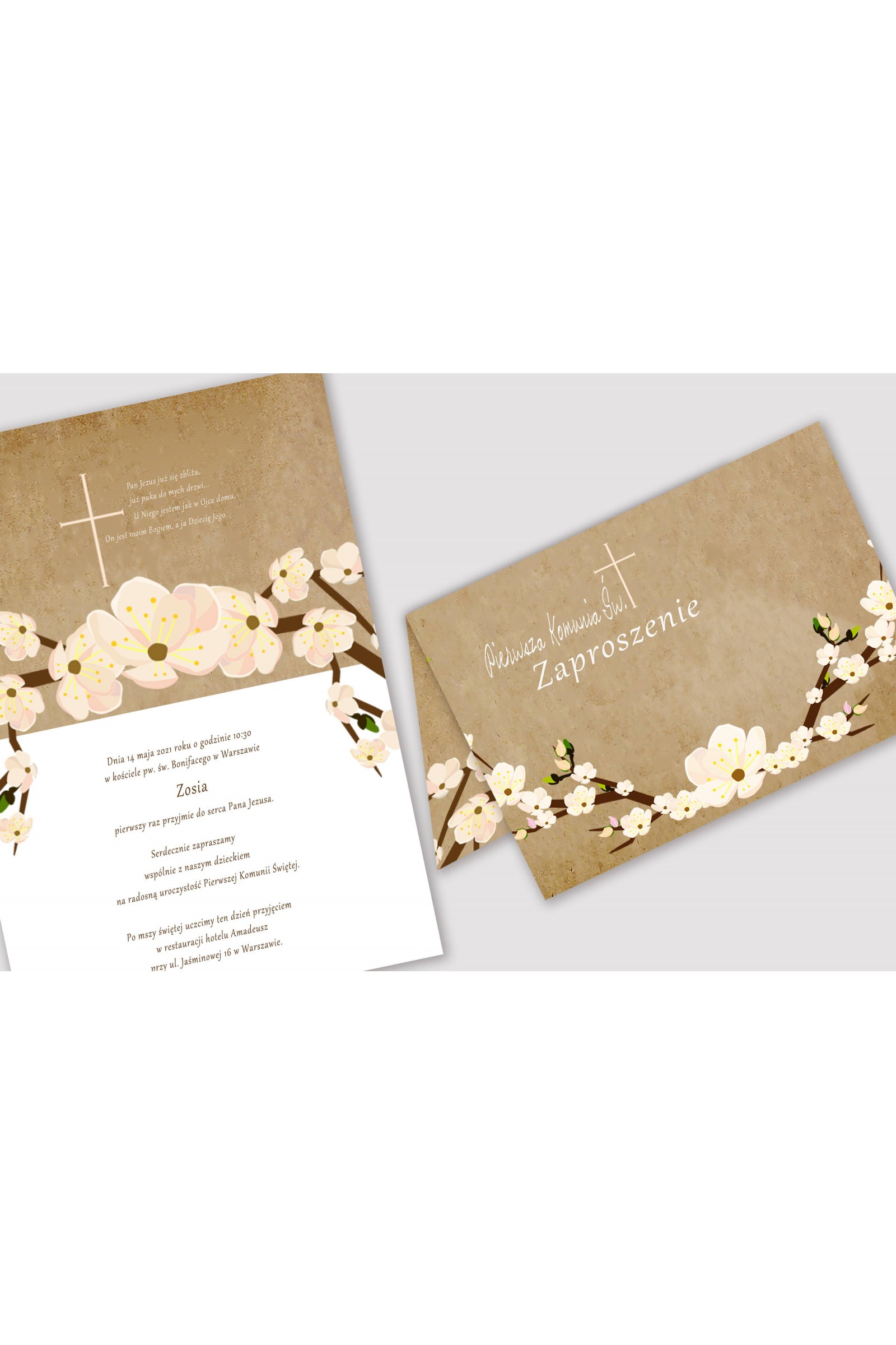 Invitations de communion personnalisées à partir de sets - Verger de parchemin Invitations de communion personnalisées à partir de sets - Verger de parchemin - obraz 3