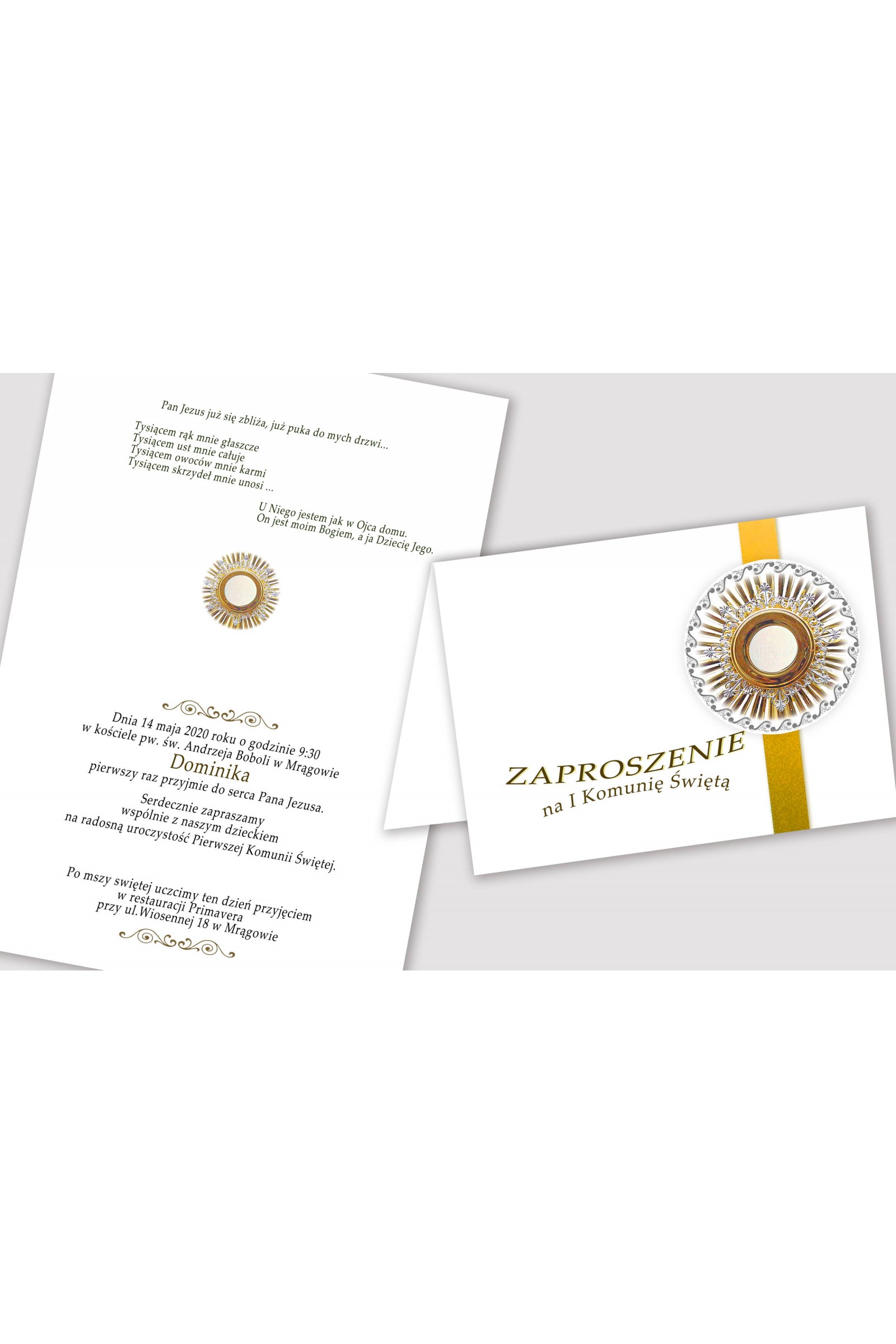 Personalized communion invitations from sets - Host Personalized communion invitations from sets - Host - obraz 2