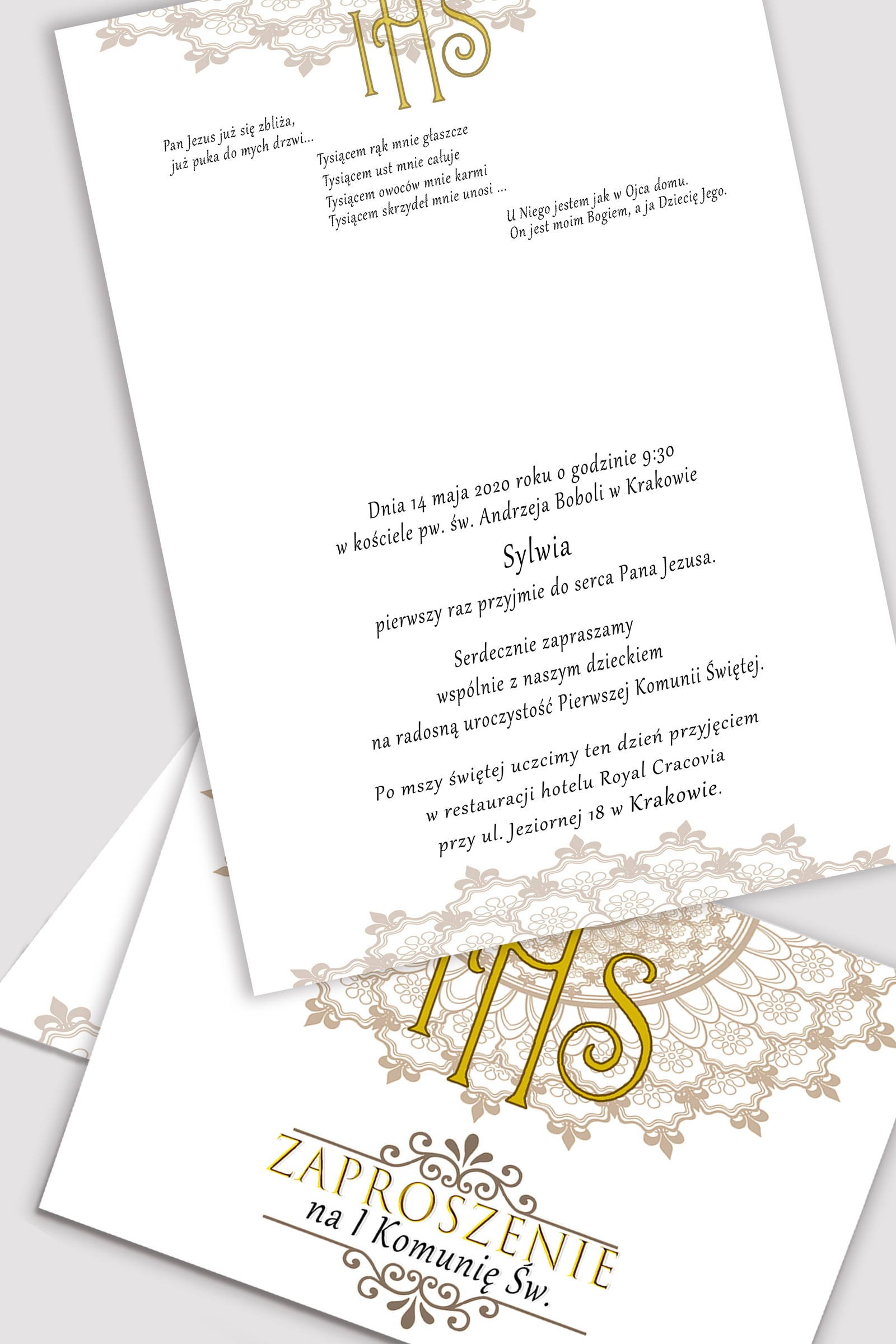Personalized communion invitations from sets - Rosette Personalized communion invitations from sets - Rosette - obraz 0