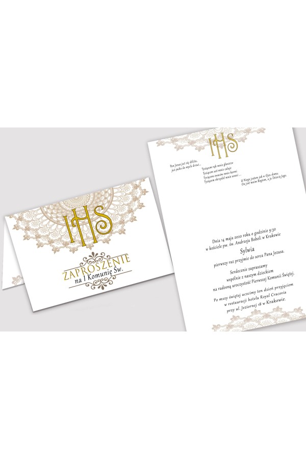 Personalized communion invitations from sets - Rosette Personalized communion invitations from sets - Rosette - obraz 2