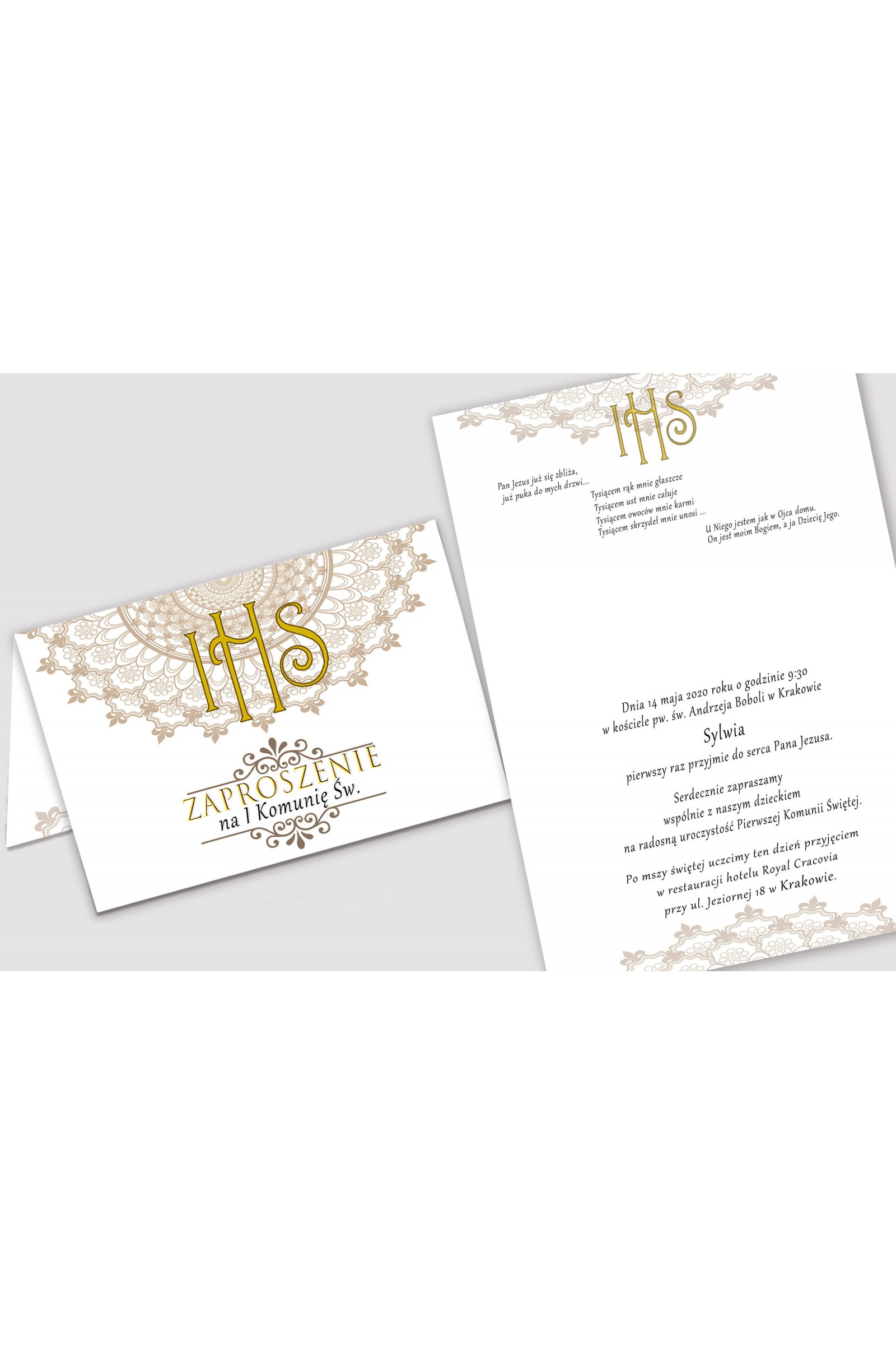 Personalized communion invitations from sets - Rosette Personalized communion invitations from sets - Rosette - obraz 2
