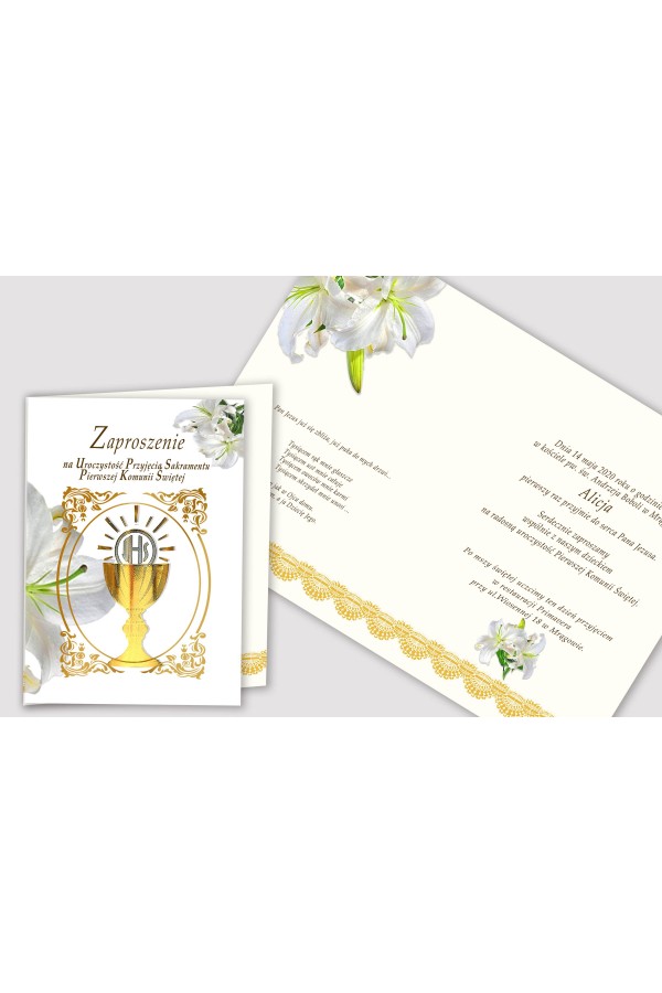 Invitations de communion personnalisées issues de collections - Or Invitations de communion personnalisées issues de collections - Or - obraz 2