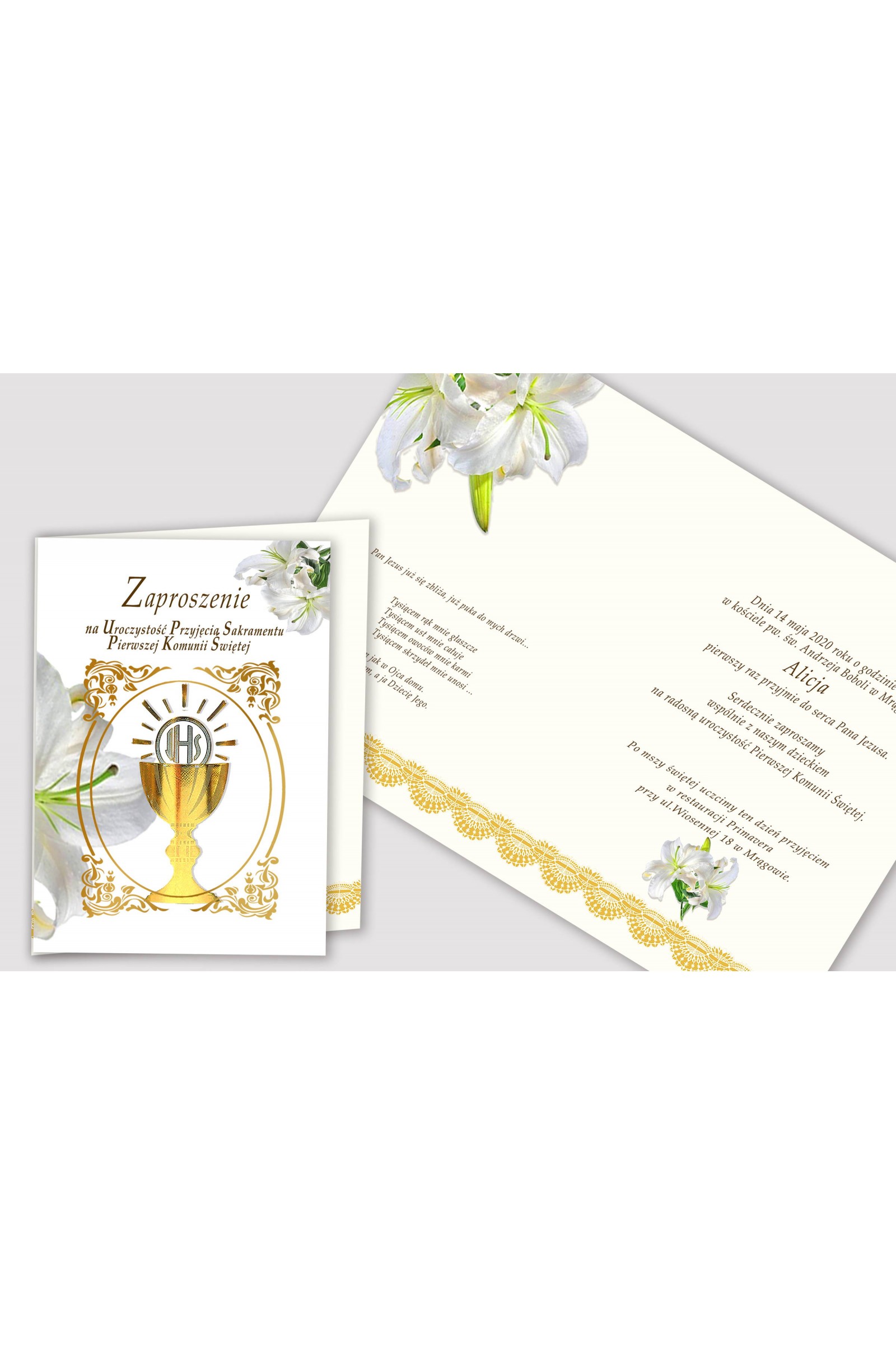 Invitations de communion personnalisées issues de collections - Or Invitations de communion personnalisées issues de collections - Or - obraz 2