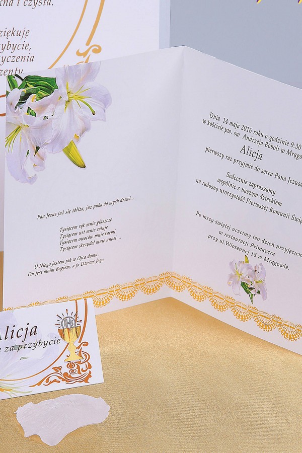 Invitations de communion personnalisées issues de collections - Or Invitations de communion personnalisées issues de collections - Or - obraz 3