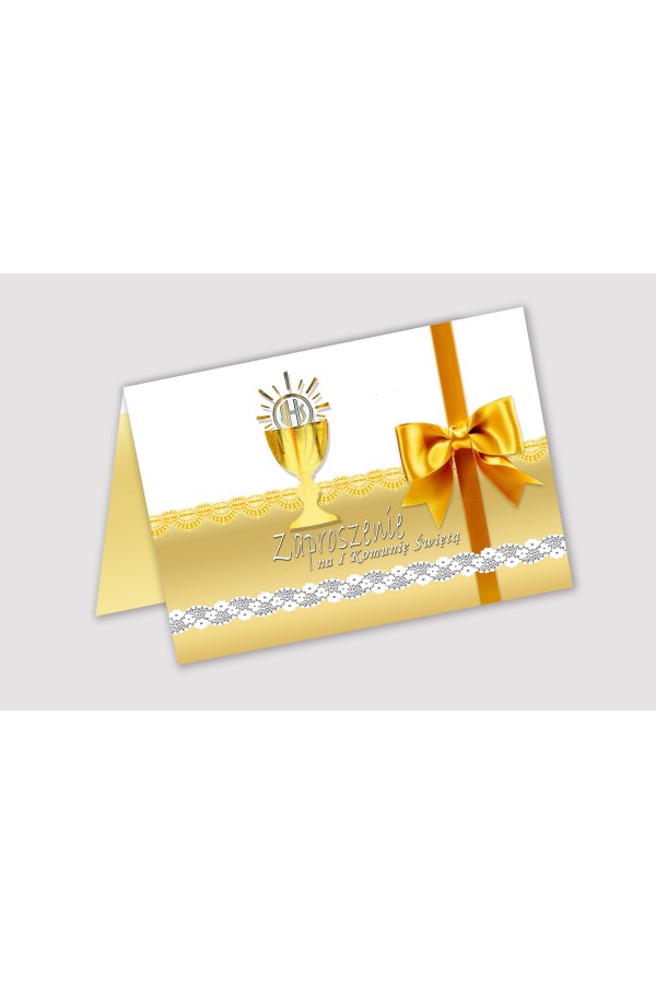 Personalized communion invitations from sets - Gold Lace Personalized communion invitations from sets - Gold Lace - obraz 1