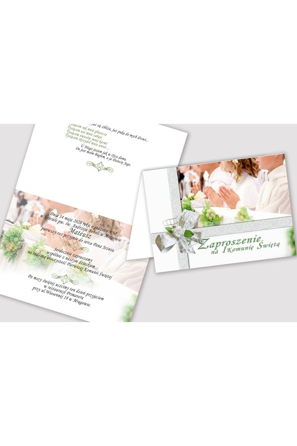 Personalized communion invitations from sets - Children's white Personalized communion invitations from sets - Children's white - obraz 2