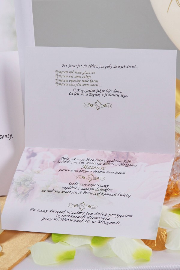 Personalized communion invitations from sets - Children's white Personalized communion invitations from sets - Children's white - obraz 3