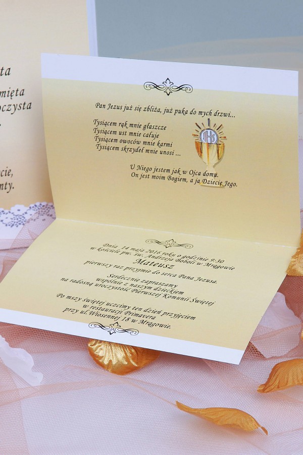Personalized communion invitations from sets - Gold Lace Personalized communion invitations from sets - Gold Lace - obraz 3