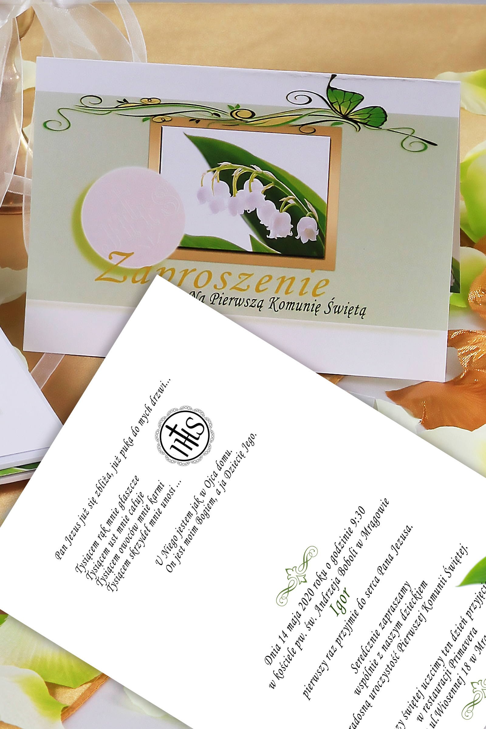 Invitations de communion personnalisées à partir de sets - Muguet Invitations de communion personnalisées à partir de sets - Muguet - obraz 0